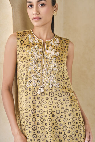 Leafbird Handcrafted Ajrakh Co-ord - Yellow, Yellow, image 6
